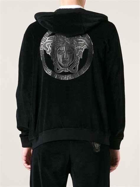 versace jeans black sweater|velvet tracksuit men's versace.